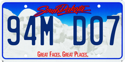 SD license plate 94MD07