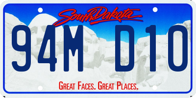 SD license plate 94MD10