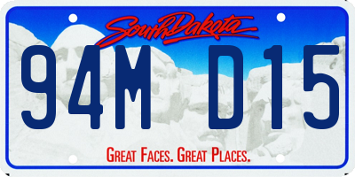 SD license plate 94MD15