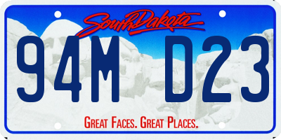 SD license plate 94MD23