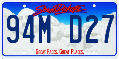 SD license plate 94MD27