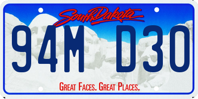 SD license plate 94MD30