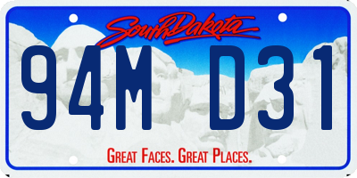 SD license plate 94MD31