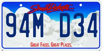 SD license plate 94MD34