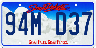 SD license plate 94MD37