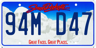 SD license plate 94MD47