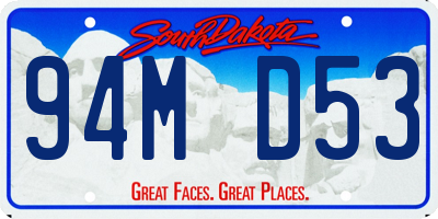 SD license plate 94MD53
