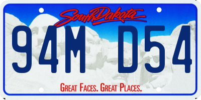 SD license plate 94MD54