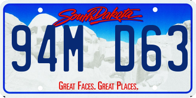 SD license plate 94MD63