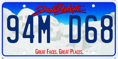 SD license plate 94MD68