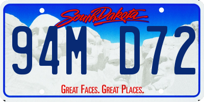 SD license plate 94MD72