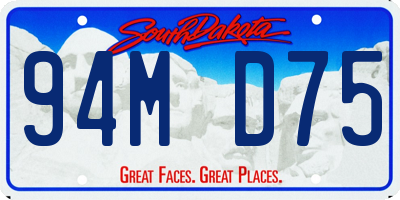 SD license plate 94MD75