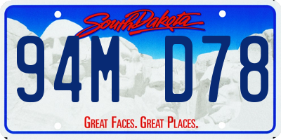SD license plate 94MD78