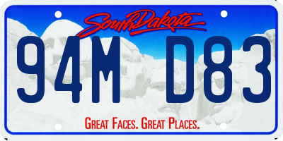 SD license plate 94MD83
