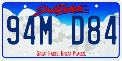 SD license plate 94MD84