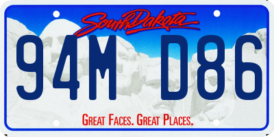 SD license plate 94MD86