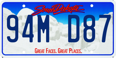 SD license plate 94MD87