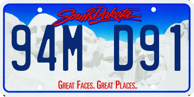 SD license plate 94MD91
