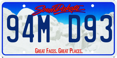 SD license plate 94MD93