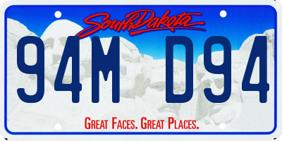 SD license plate 94MD94