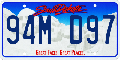 SD license plate 94MD97