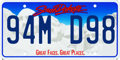 SD license plate 94MD98