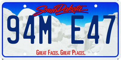 SD license plate 94ME47