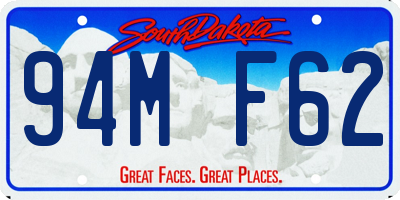 SD license plate 94MF62