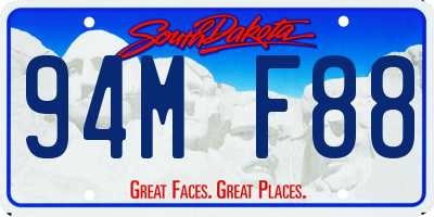 SD license plate 94MF88