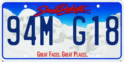 SD license plate 94MG18