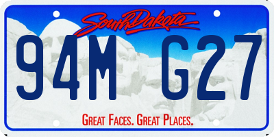 SD license plate 94MG27