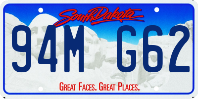 SD license plate 94MG62