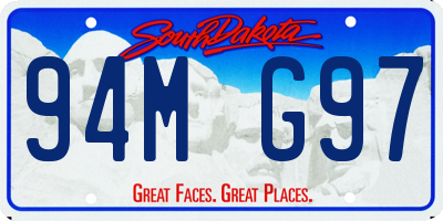 SD license plate 94MG97