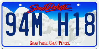 SD license plate 94MH18
