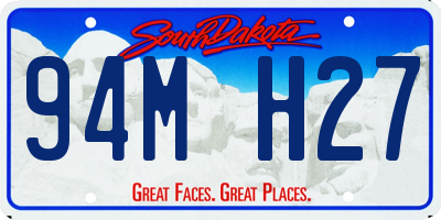 SD license plate 94MH27