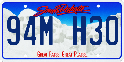 SD license plate 94MH30