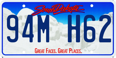 SD license plate 94MH62