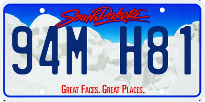 SD license plate 94MH81