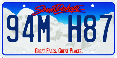 SD license plate 94MH87