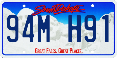 SD license plate 94MH91