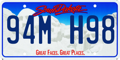 SD license plate 94MH98