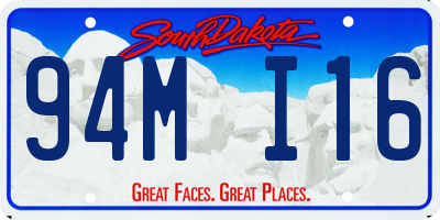 SD license plate 94MI16