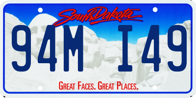SD license plate 94MI49