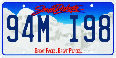 SD license plate 94MI98