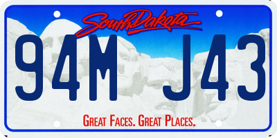 SD license plate 94MJ43