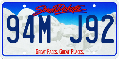 SD license plate 94MJ92