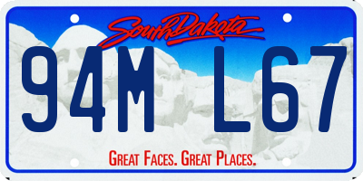 SD license plate 94ML67