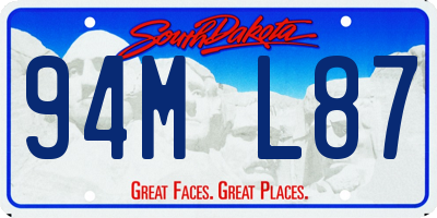 SD license plate 94ML87