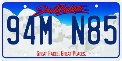 SD license plate 94MN85