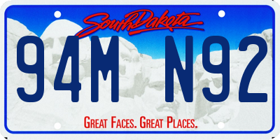 SD license plate 94MN92